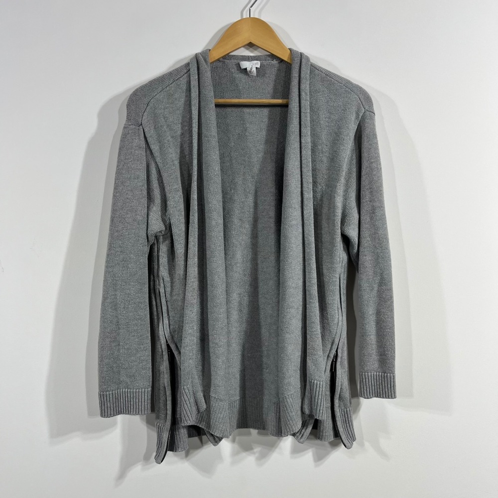 J. Jill Minimalist Open Front Knit Cardigan Sweater Womens XL Side Zip Mature